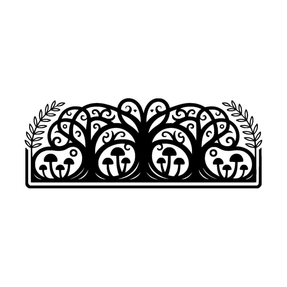 Intricate Botanical Border, Vintage Style - Ornamental vector