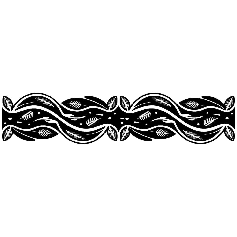Elegant Leaf Border, Vintage, Decorative Element vector