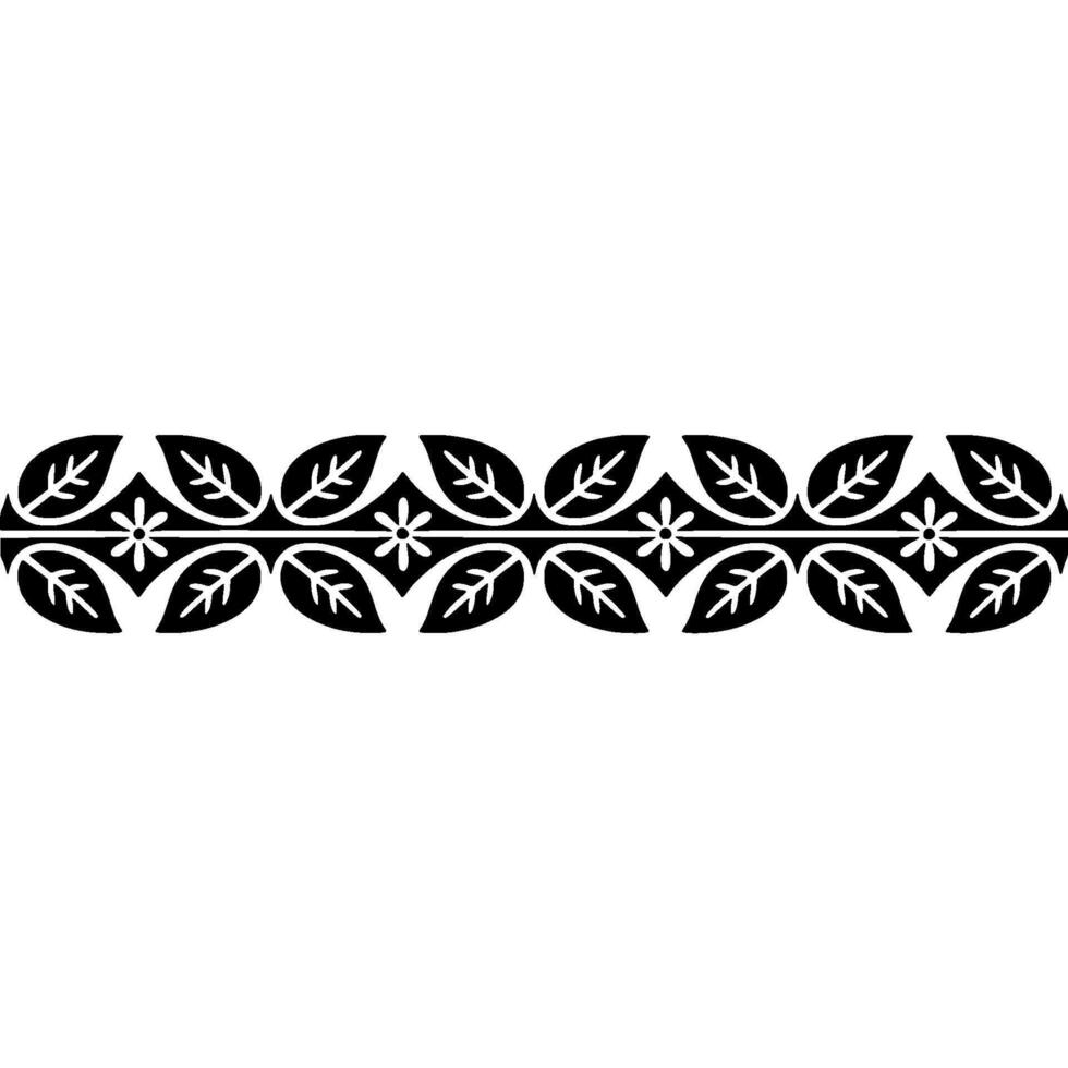 Stylized Leaf Border, Minimalist Botanical - Leaves vector