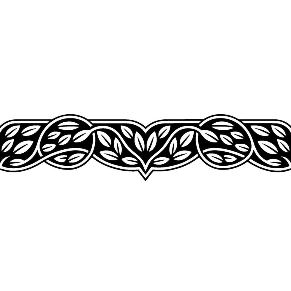 Intricate Botanical Border, Vintage Style, Leaf vector