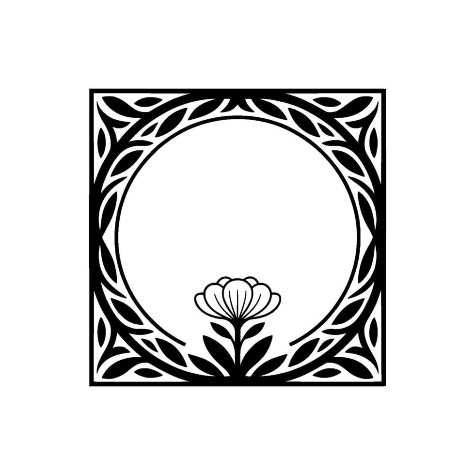 Art Nouveau Floral Frame, Elegant Composition vector
