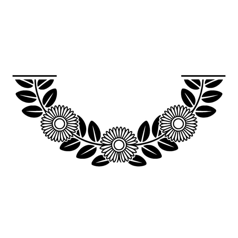 Stylized Floral Garland, Minimalist, Botanical - Decorative vector