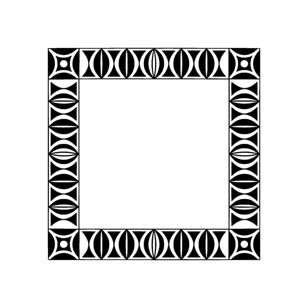 Geometric Deco Border, Elegant Black White Frame vector