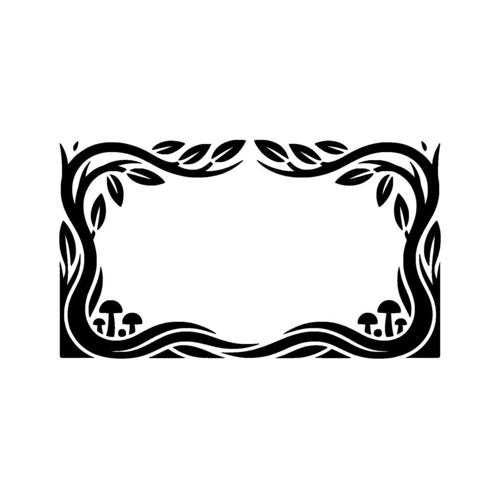 Art Nouveau Botanical Frame, Elegant Border - Leaves vector