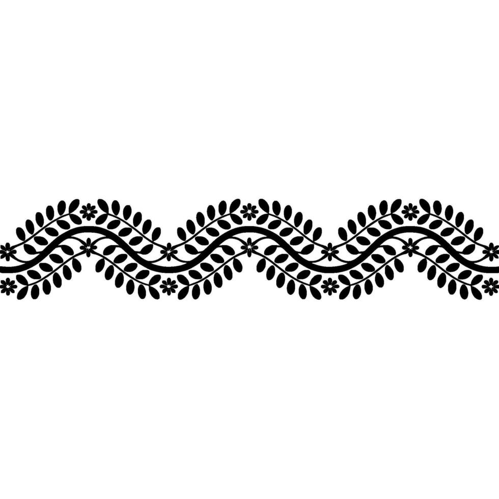 Elegant Swirling Leaf Border, Vintage vector