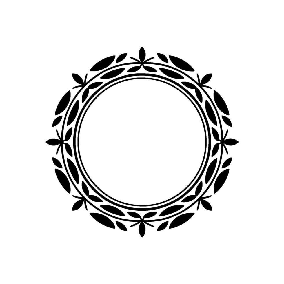 Elegant Botanical Circle, Minimalist - Leaves - Wreath vector