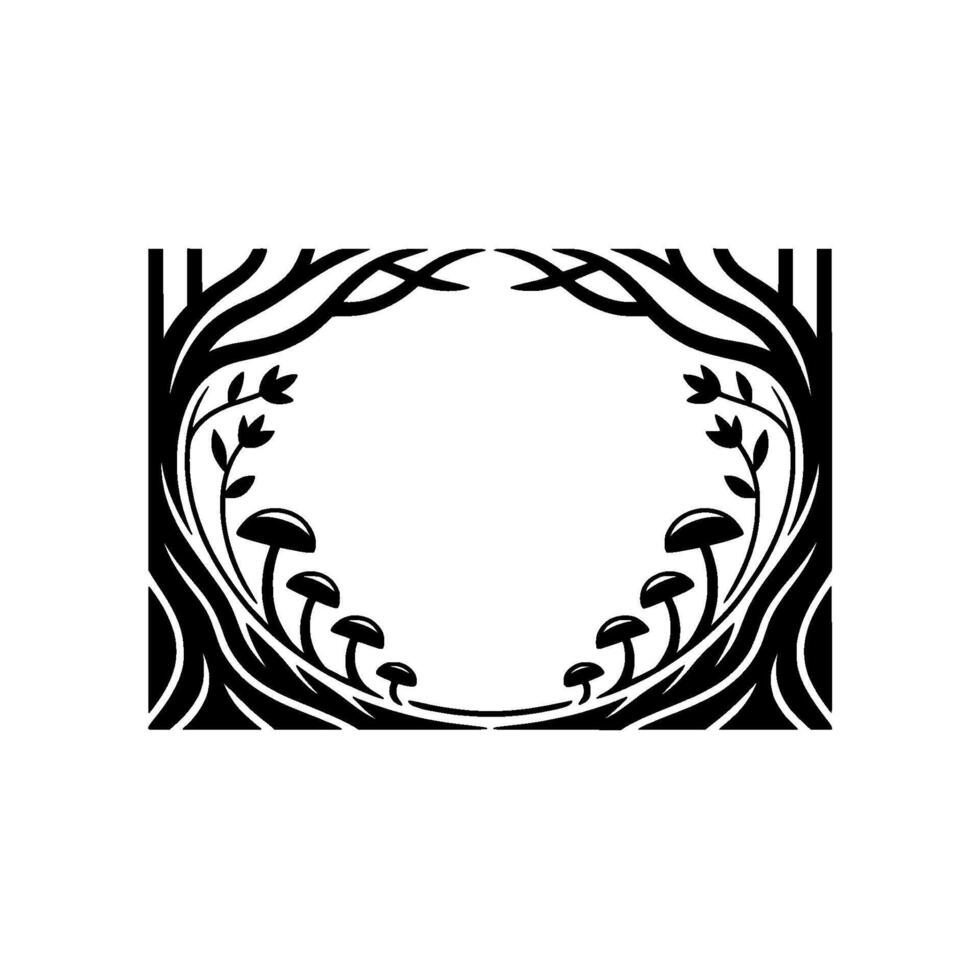 Stylized Forest Frame, Organic , Minimalist Illustration vector