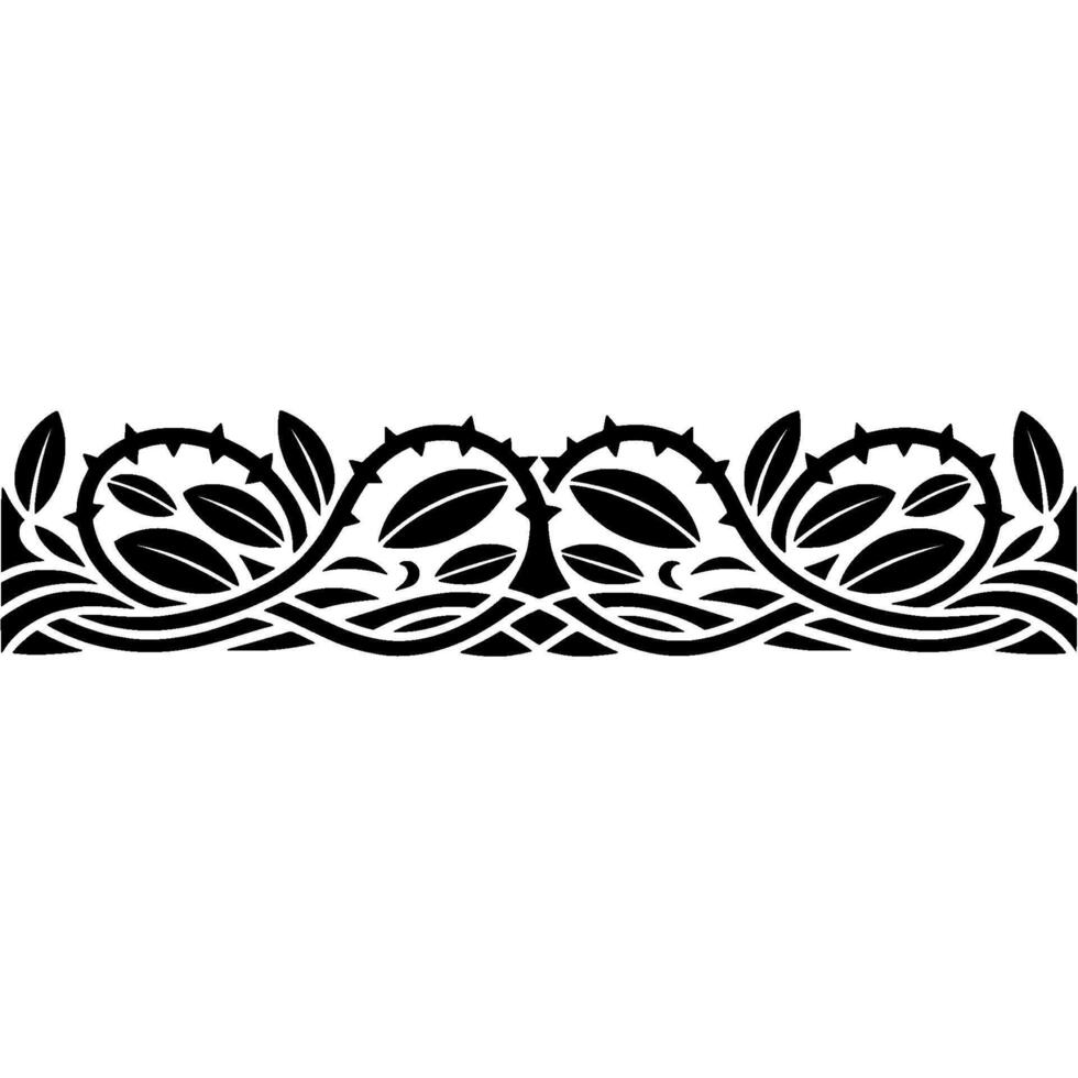 Stylized Vine Border, Black and White Ornamentation vector