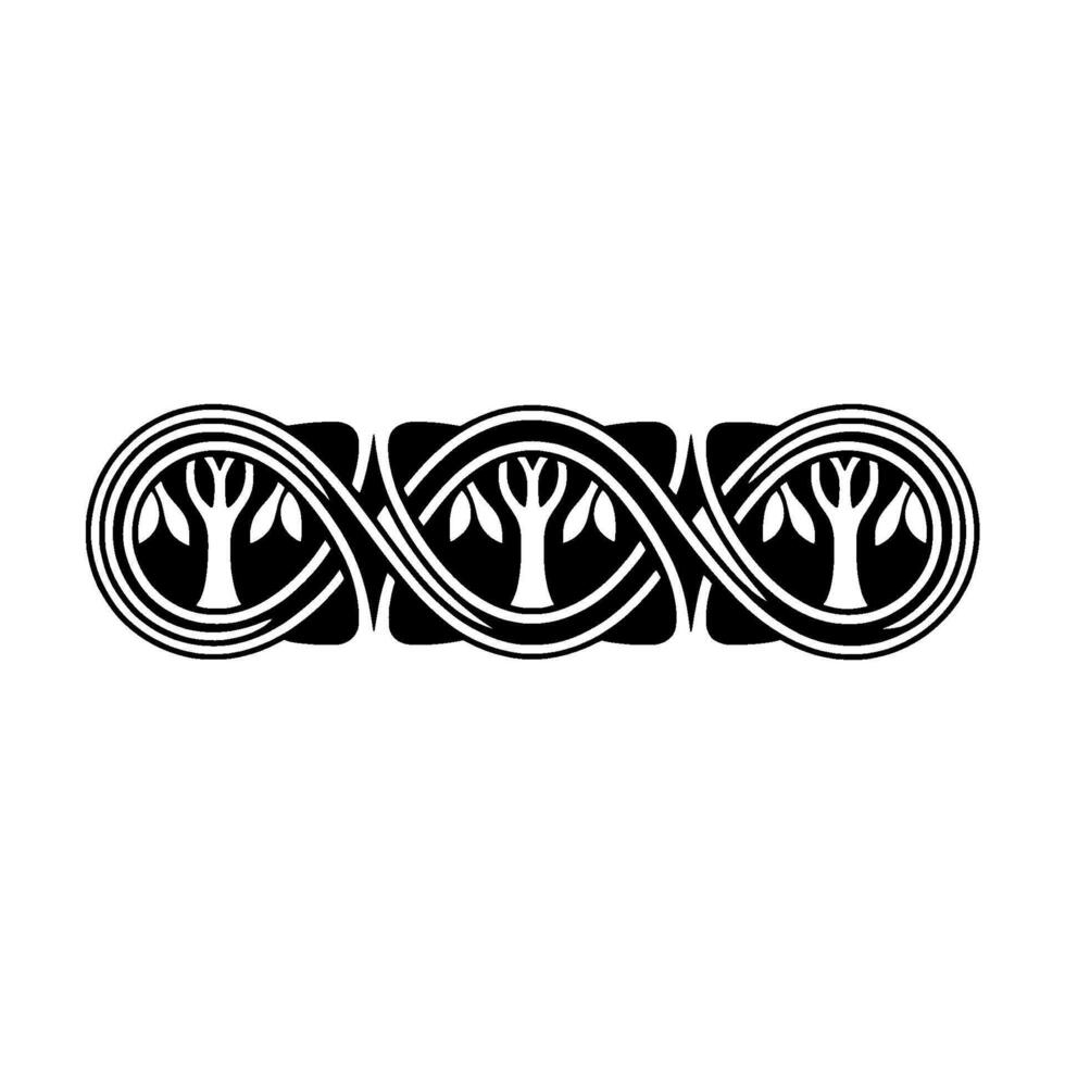 Celtic Knot Border, Art Nouveau Inspired vector