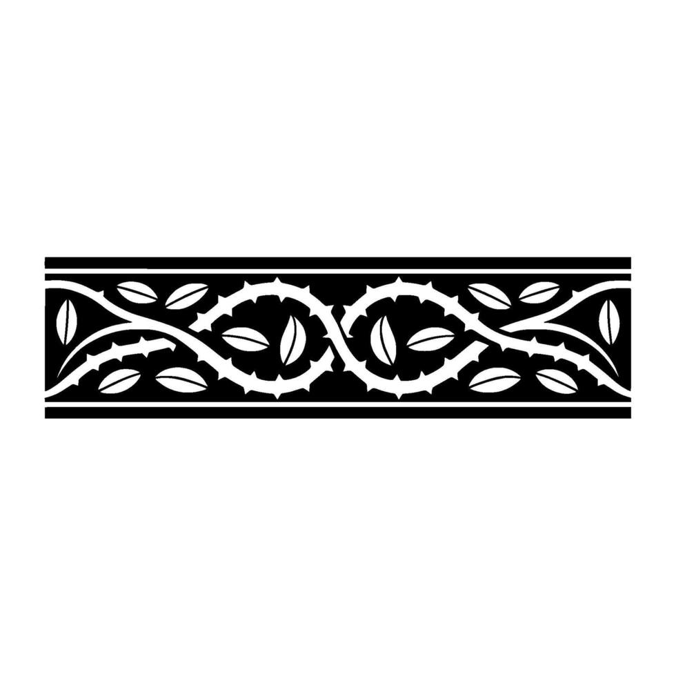 Stylized Thorn Border, Vintage Graphite vector