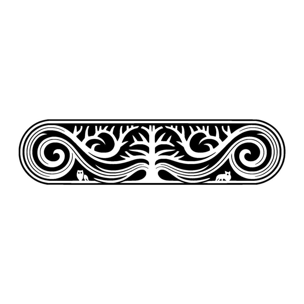 Intricate Tree of Life Border, Vintage Style vector
