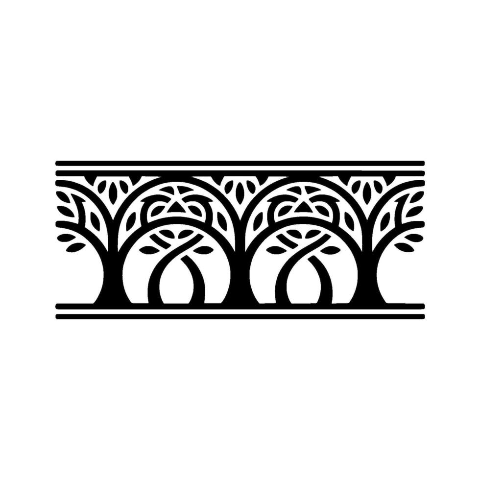 Stylized Tree Border, Art Deco , Elegant Ornament vector