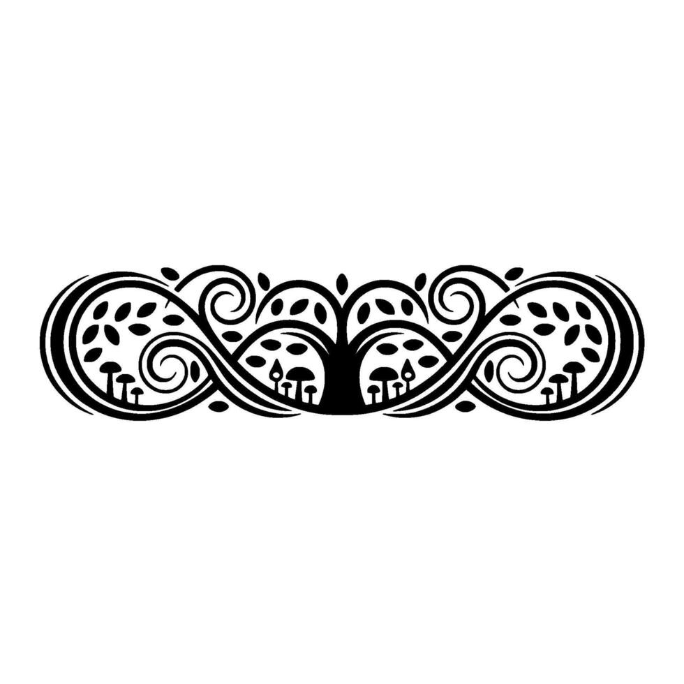 Elegant Botanical Ornament, Vintage Style Border - Swirl vector