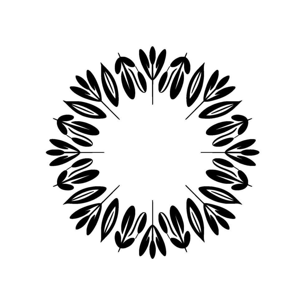 Minimalist Leaf Circle, Elegant Botanical vector