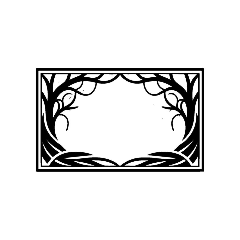 Elegant Botanical Frame, Vintage Style, Minimalist - Geometric vector
