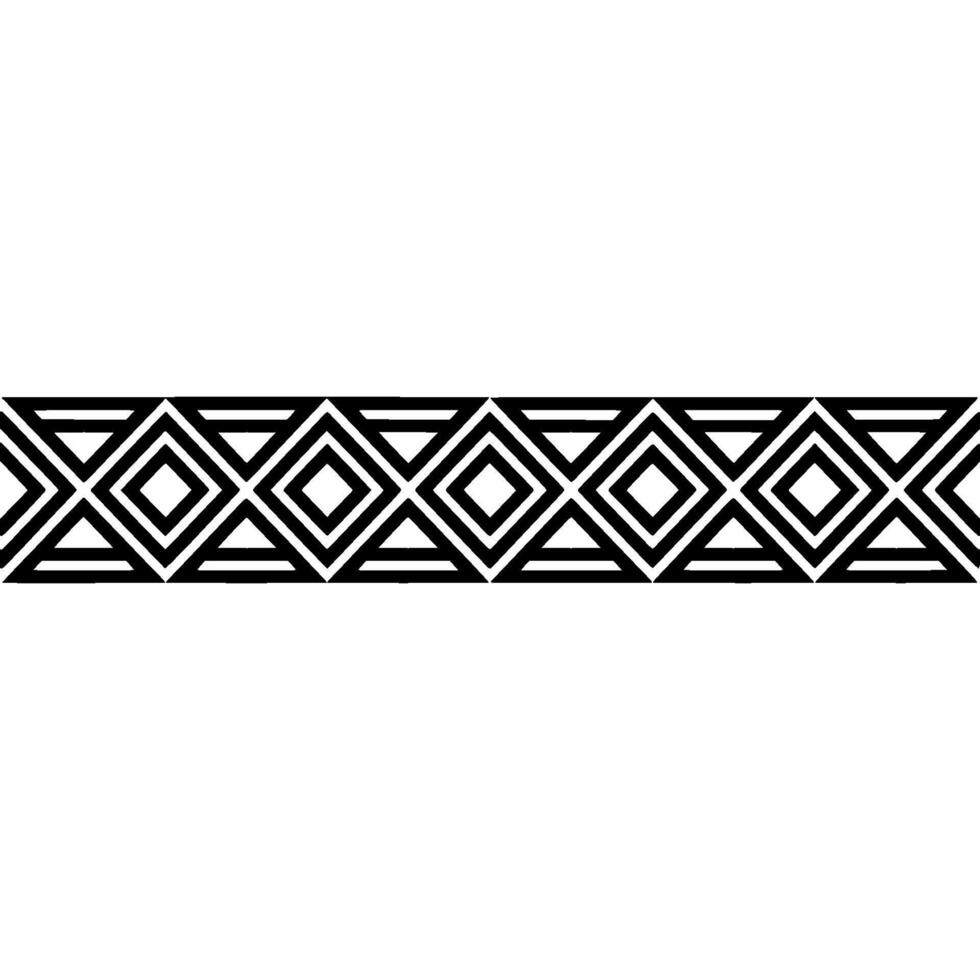 Geometric Deco Border Black White Pattern, Linear vector