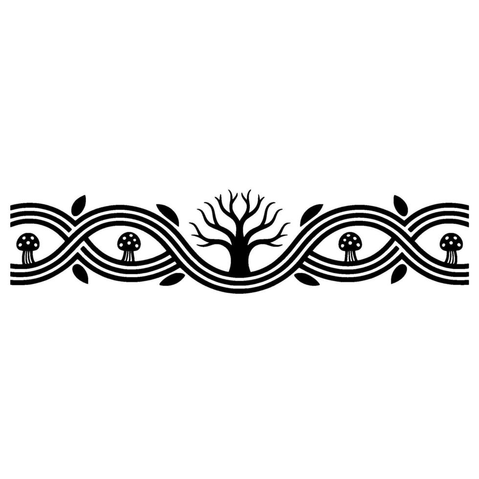 Celtic Tree of Life Border, Mystical Ornamental vector