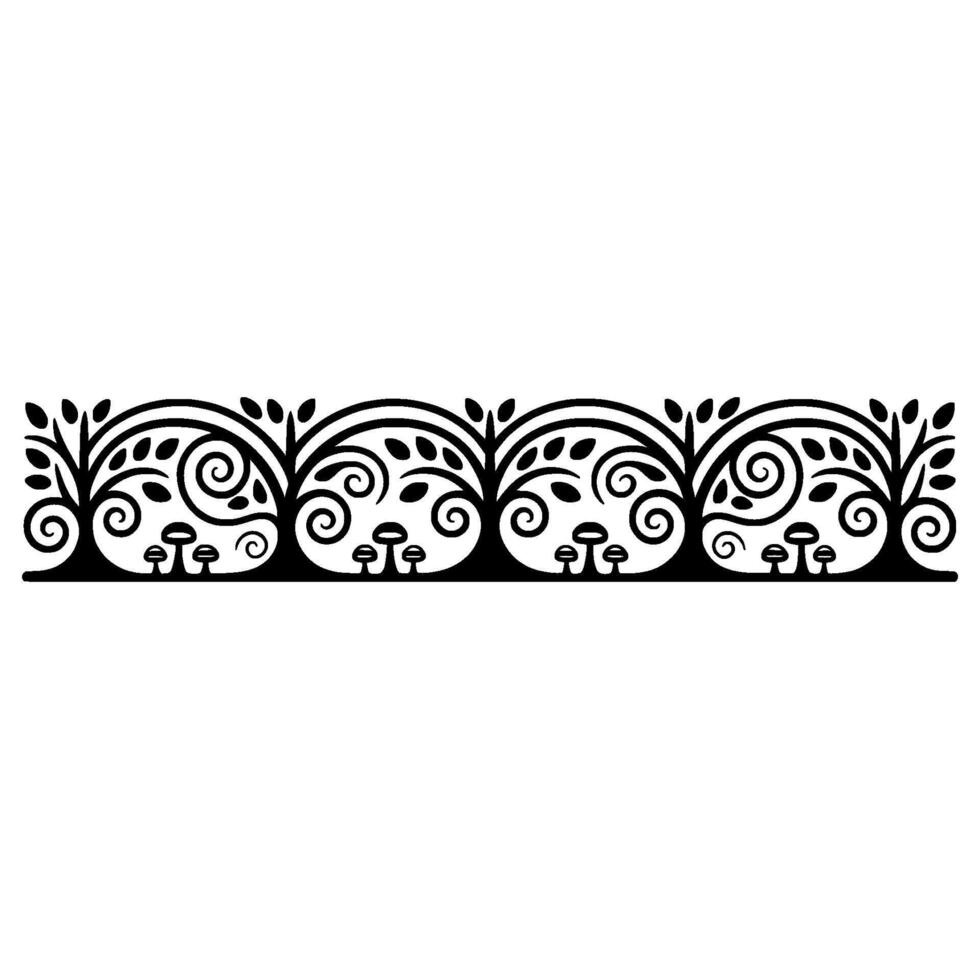 Elegant Botanical Border, Vintage Style Decorative Element - Floral - Scroll vector