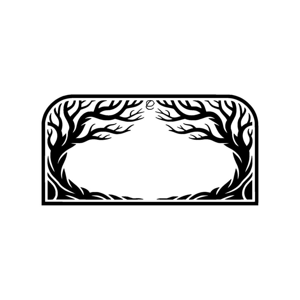 Stylized Tree Frame, Vintage Border, Elegant vector