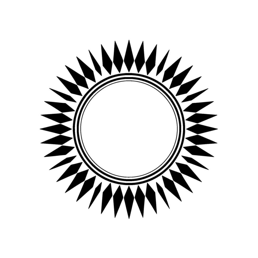 Geometric Sunburst, Minimalist, Circular Emblem - Modern vector