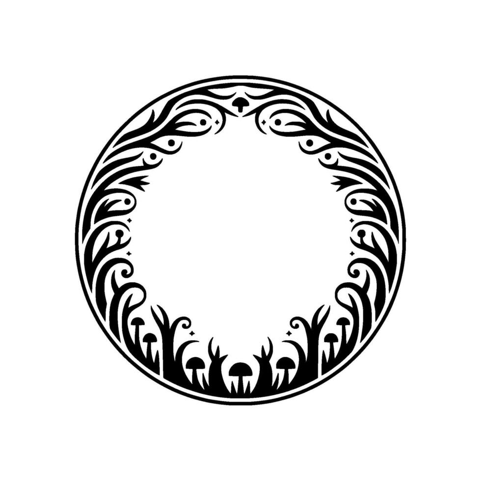 Intricate Ornamental Circle, Mystical Border vector