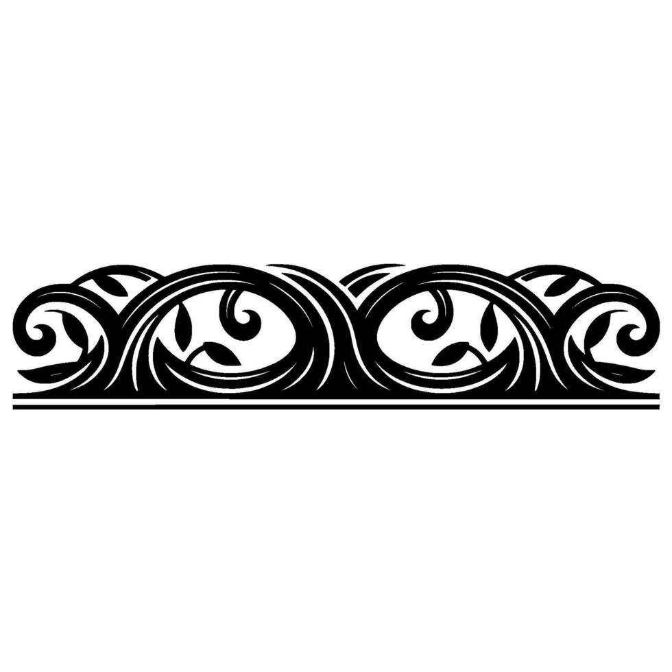 Elegant Black Floral Border, Vintage Element, - Ornament, Art nouveau vector