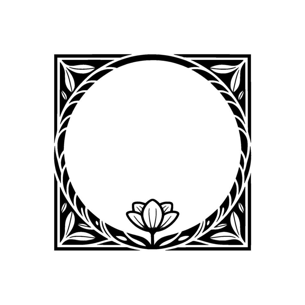 Elegant Floral Frame, Art Nouveau Inspiration vector