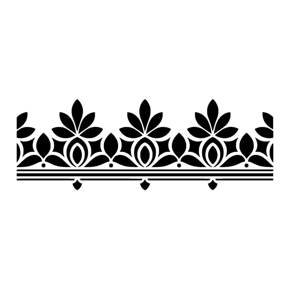 Art Deco Botanical Border, Elegant Element - Ornament - Floral vector