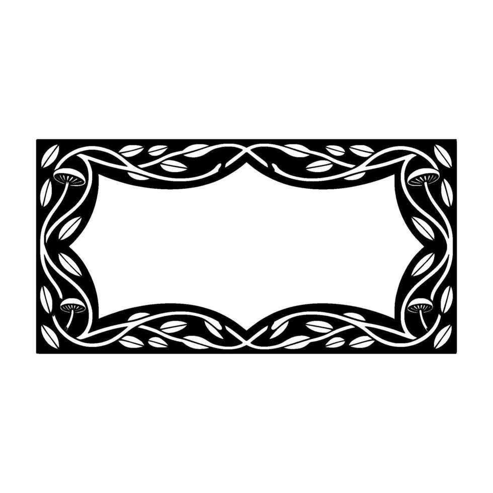 Art Nouveau Frame, Botanical Ornamentation, Elegant Border, Decorative vector