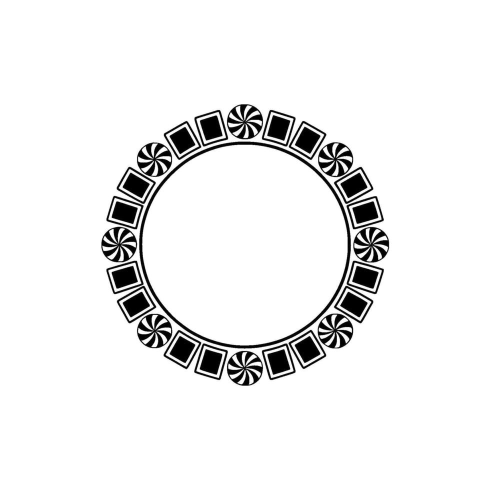 Geometric Candy Circle Frame, Minimalist vector