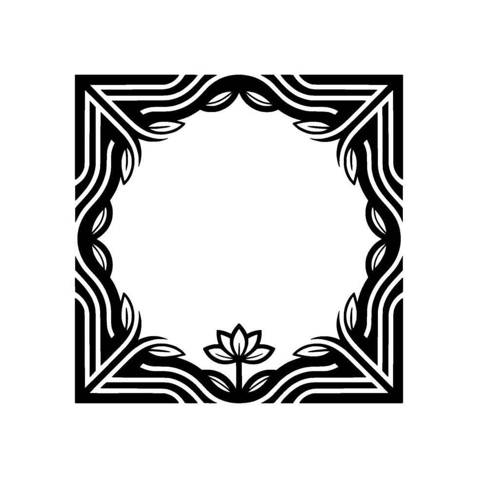 Geometric Floral Frame, Minimalist , Serene Composition vector