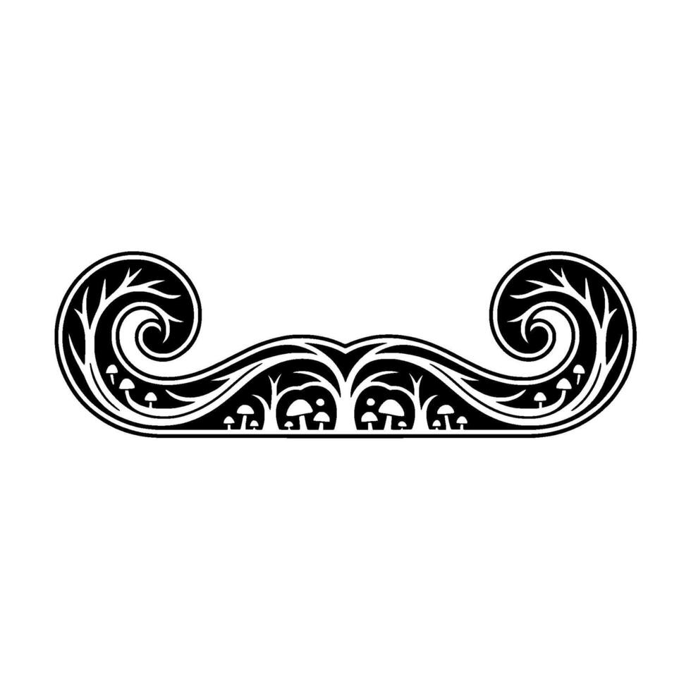 Intricate Black Floral Scroll Ornament, Vintage Style vector