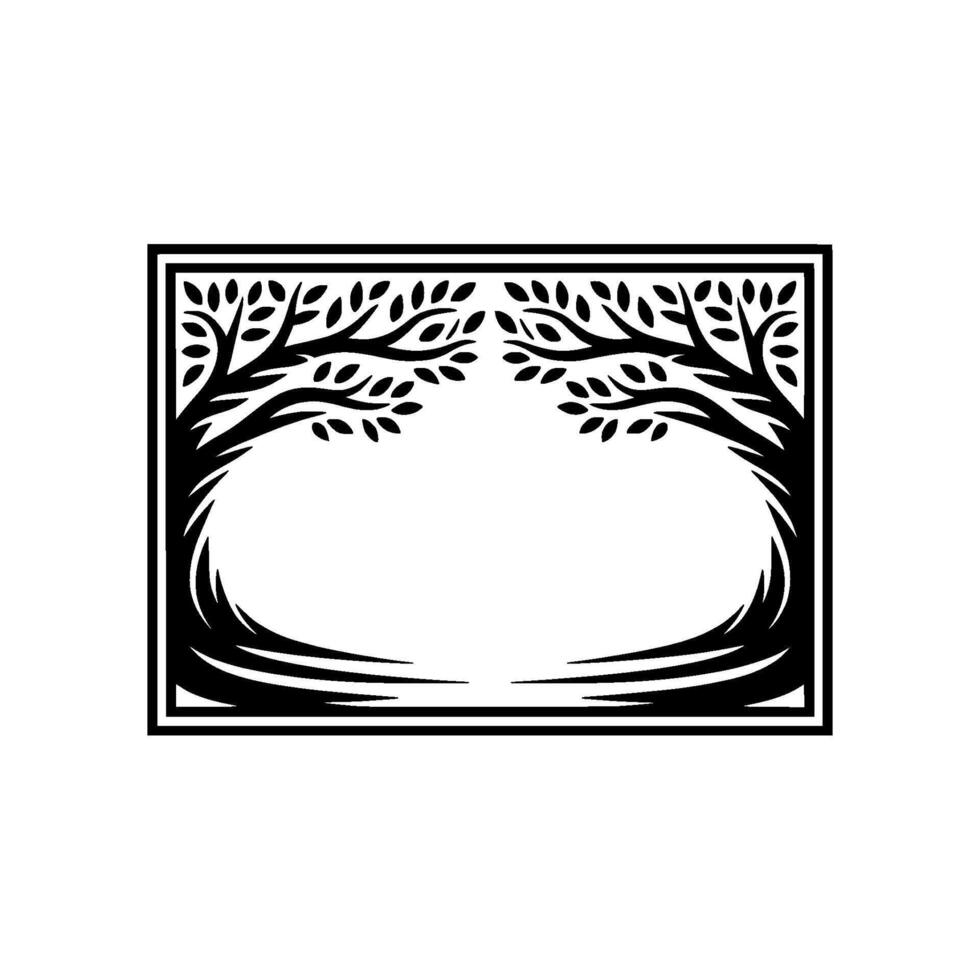 Elegant Tree Frame, Vintage Botanical vector