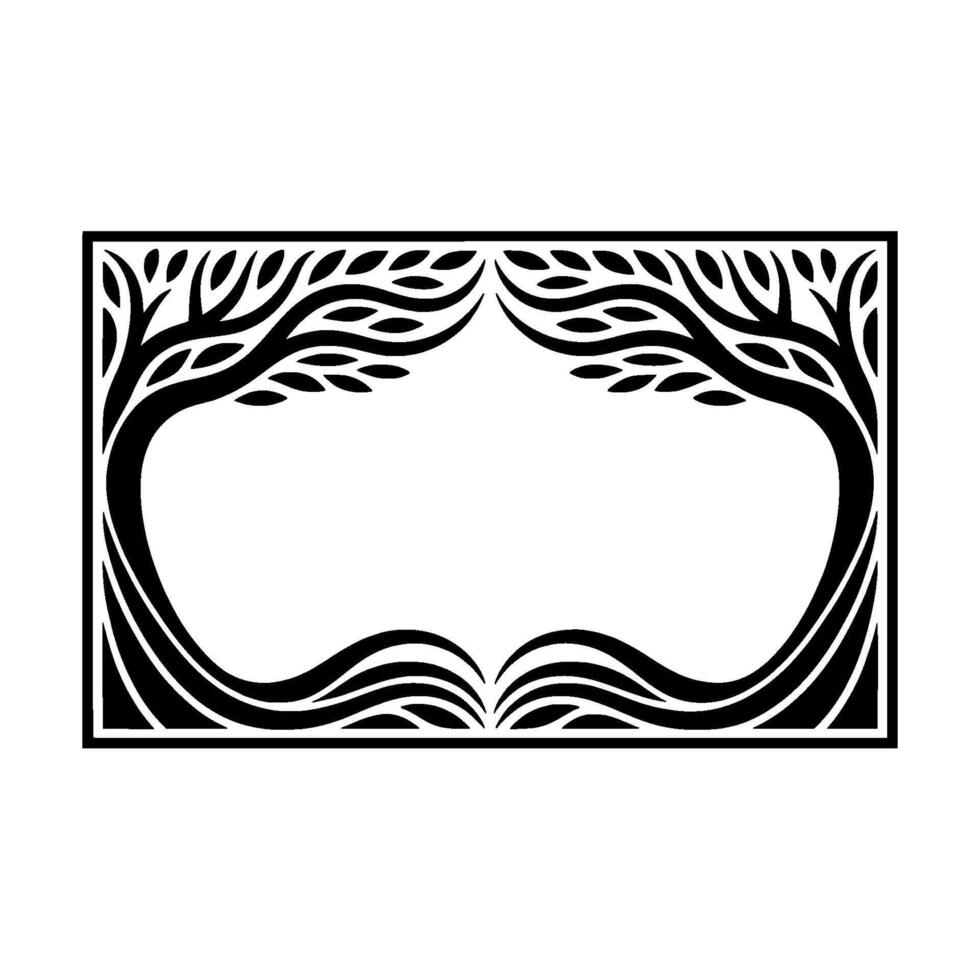 Stylized Tree Frame, Art Deco Elegance, Trees vector
