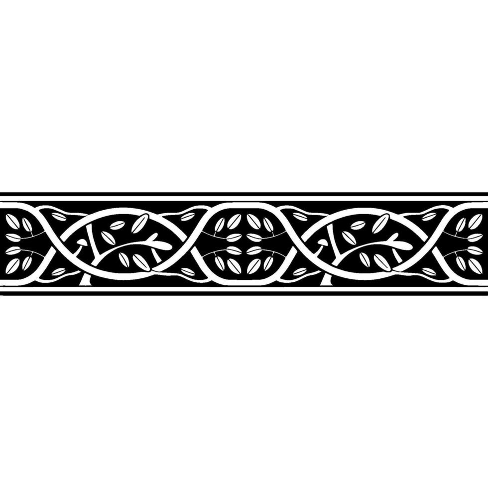 Intricate Celtic Border, Elegant Botanical Motif vector