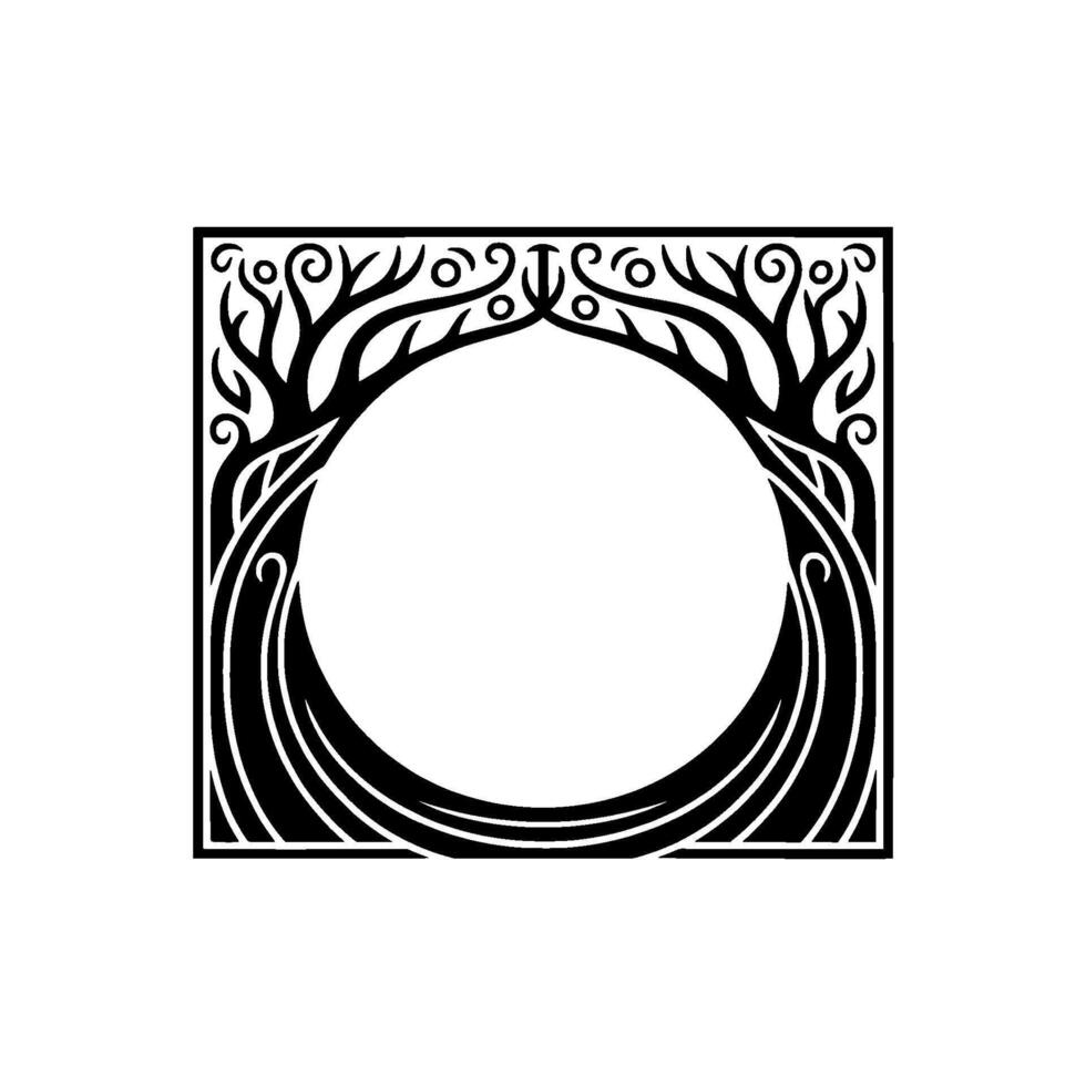 Ornate Tree Frame, Vintage , Blank Space Invitation vector