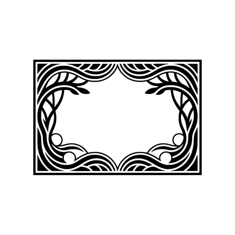 Art Nouveau Frame, Elegant Pearl Border, Decorative vector