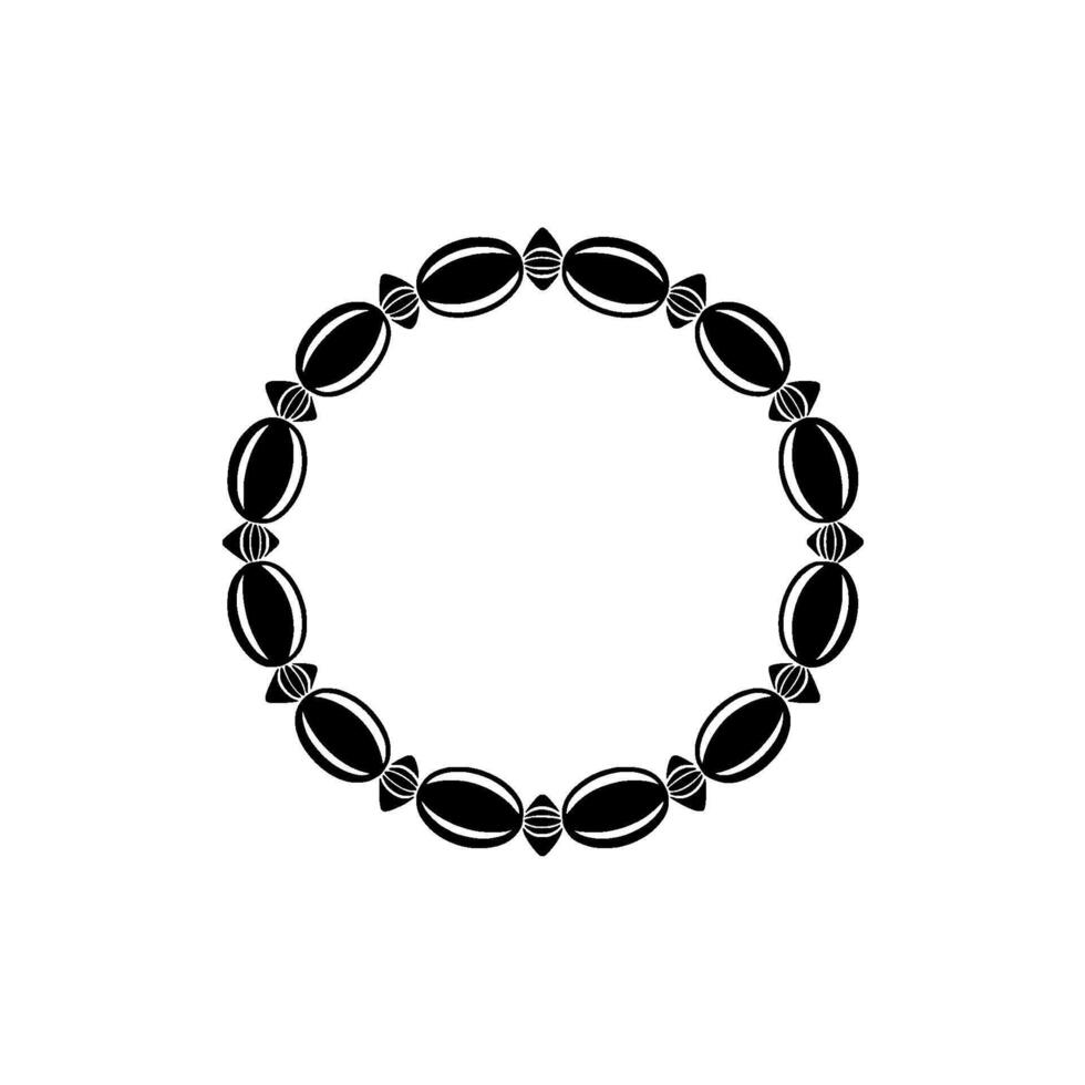 Stylized Candy Border, Minimalist, Circular Motif vector