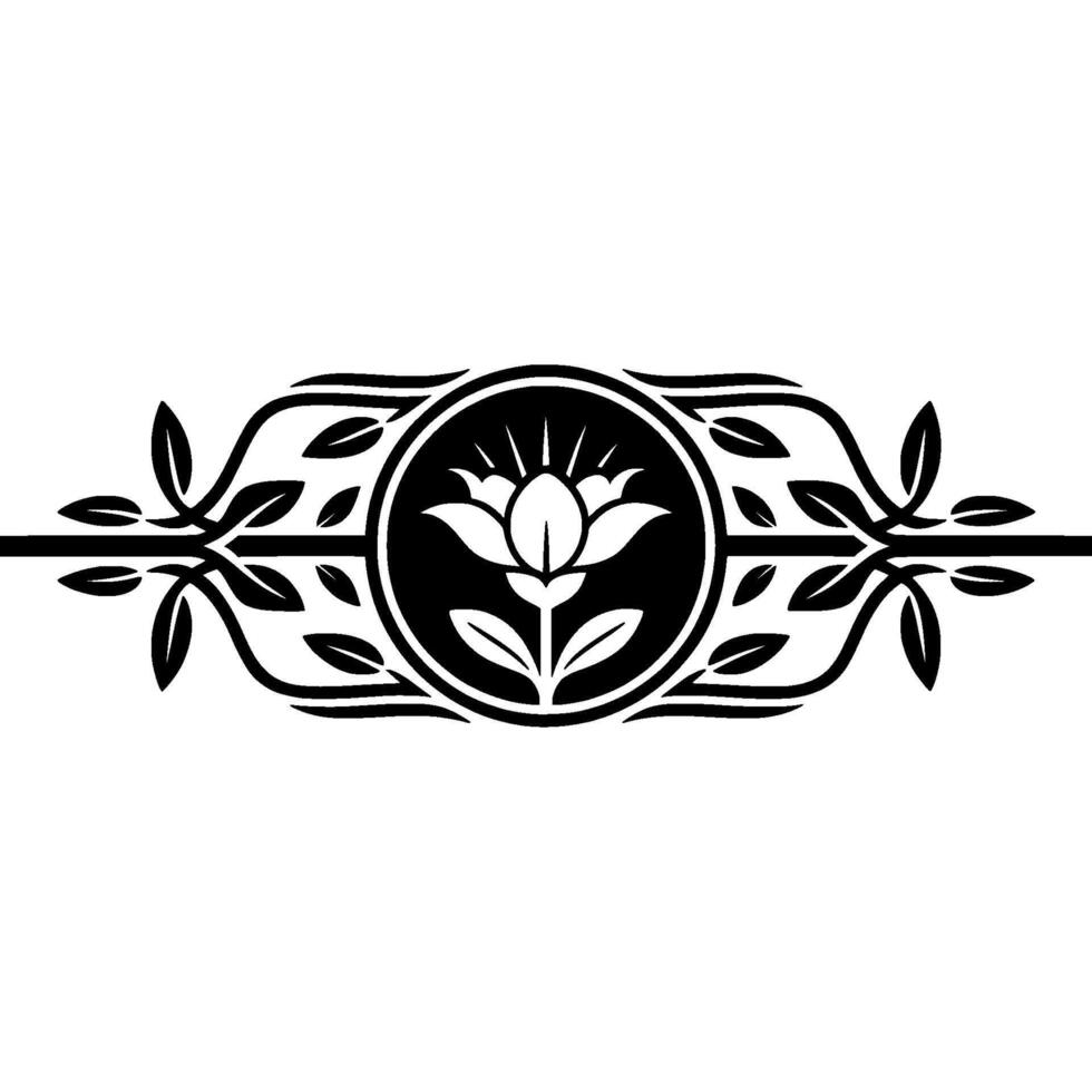 Elegant Floral Emblem, Vintage, Decorative Border vector