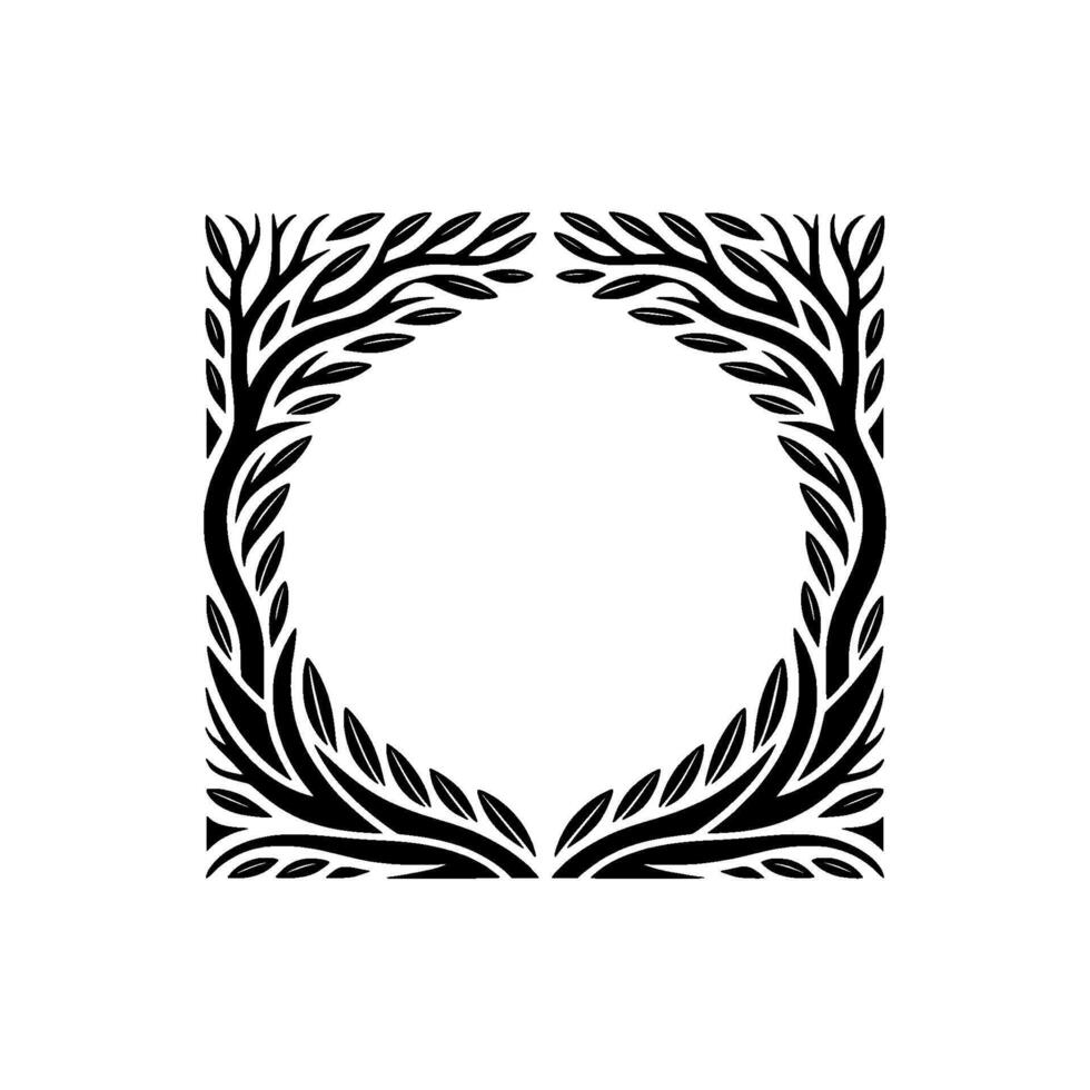 Elegant Botanical Frame, Minimalist , Vintage Aesthetic, Wreath vector