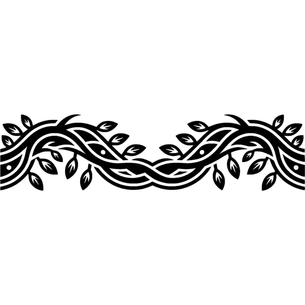 Intricate Vine Border, Elegant Black White vector