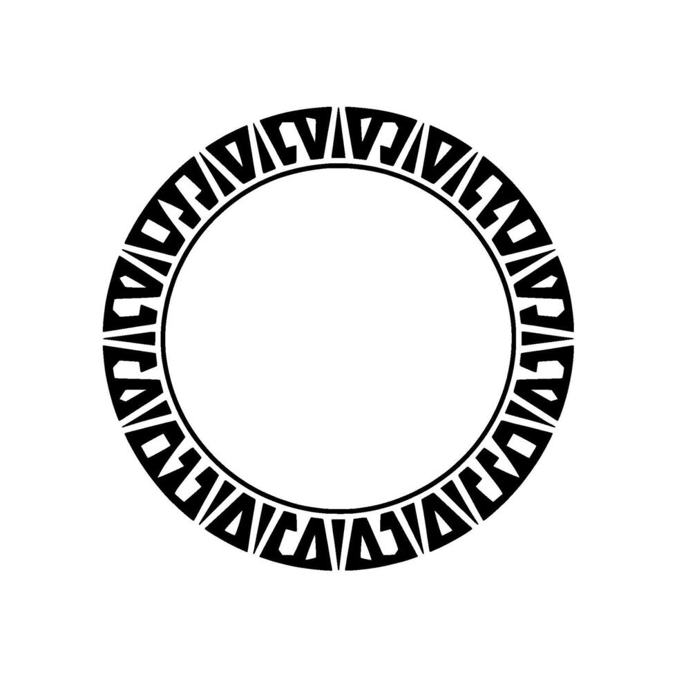 Geometric Tribal Circle Frame, Stylized vector