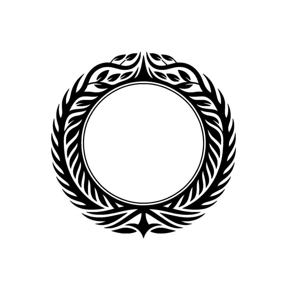 Ornamental Laurel Wreath Border, Elegant Element vector