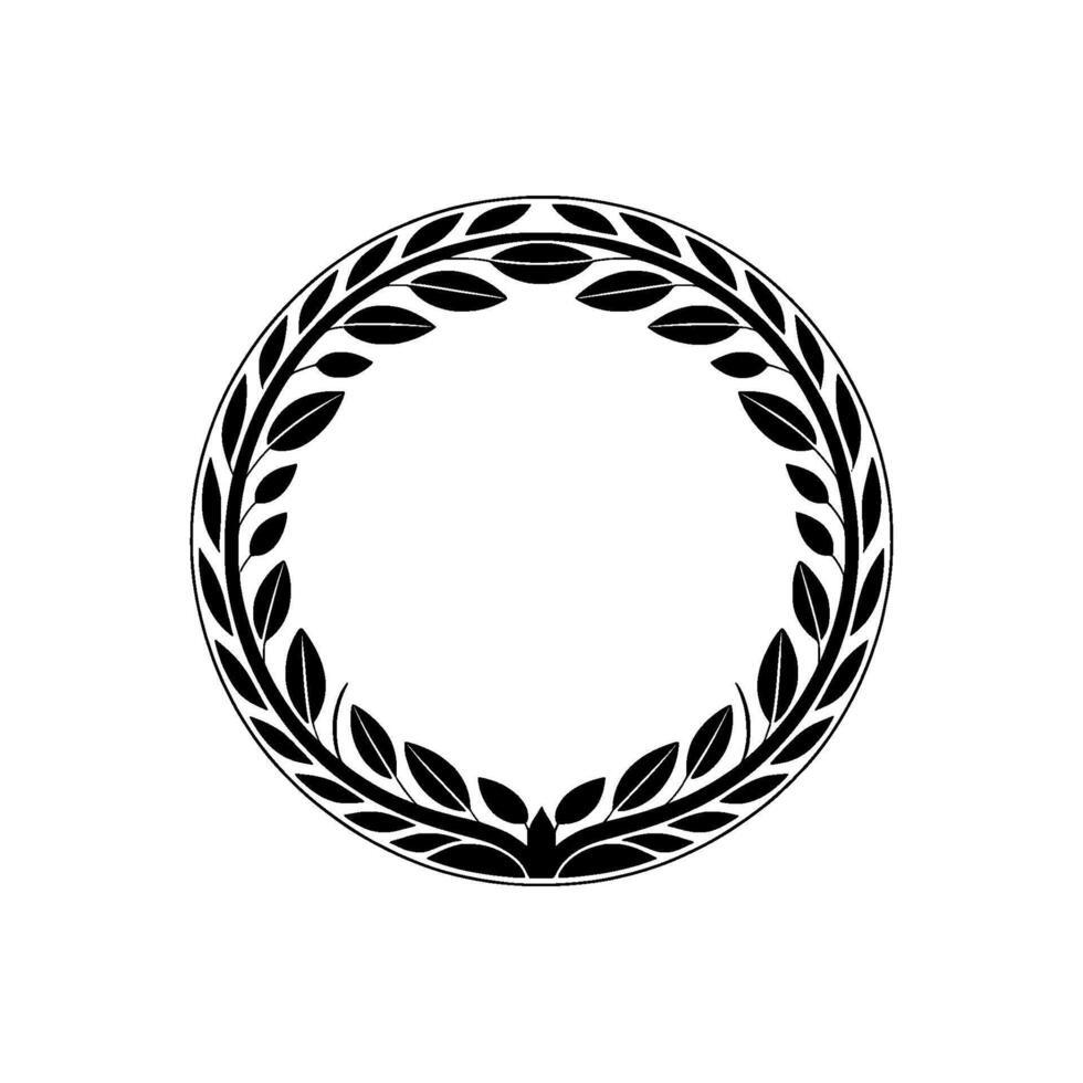 Stylized Laurel Wreath, Minimalist Circle, Elegant vector