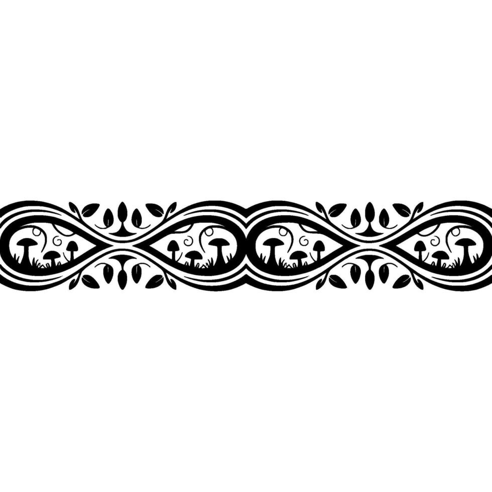 Elegant Botanical Border, Vintage - Swirls vector