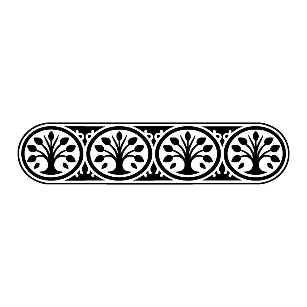 Elegant Botanical Border, Vintage Ornamentation - Ornament vector
