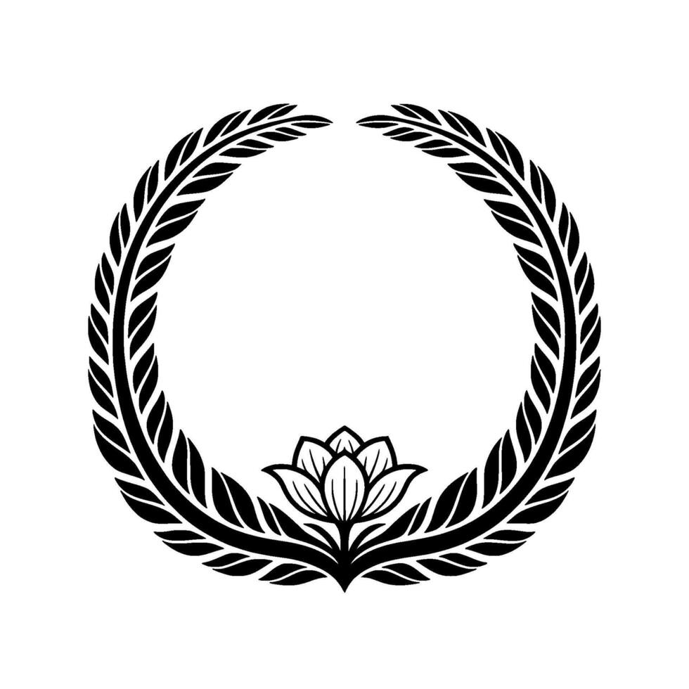 Elegant Floral Wreath, Minimalist, Symbolic Award vector