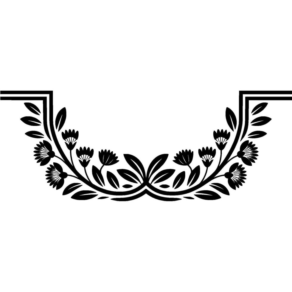 Elegant Floral Border, Vintage, Decorative Element, - Lineart, Classic vector