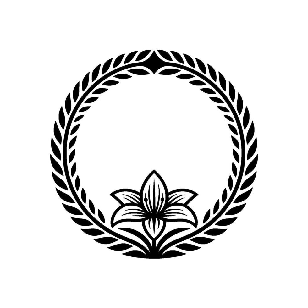 Elegant Floral Emblem, Classic, Symbolic Circle vector