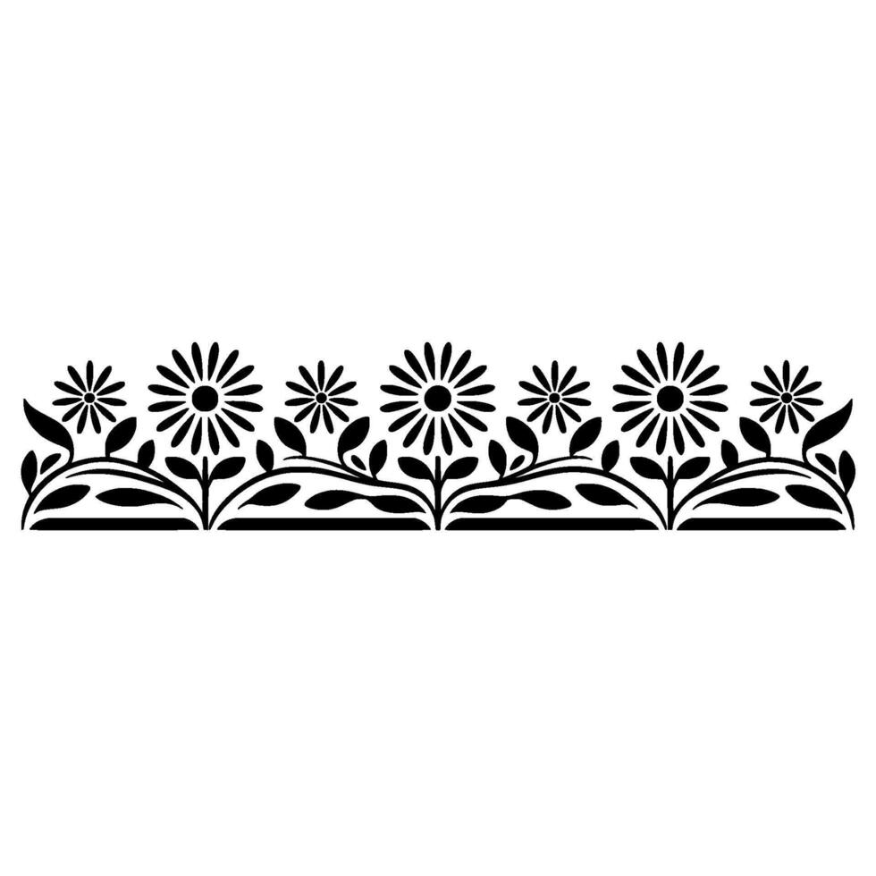 Stylized Floral Border, Vintage Element, Retro - Decorative vector